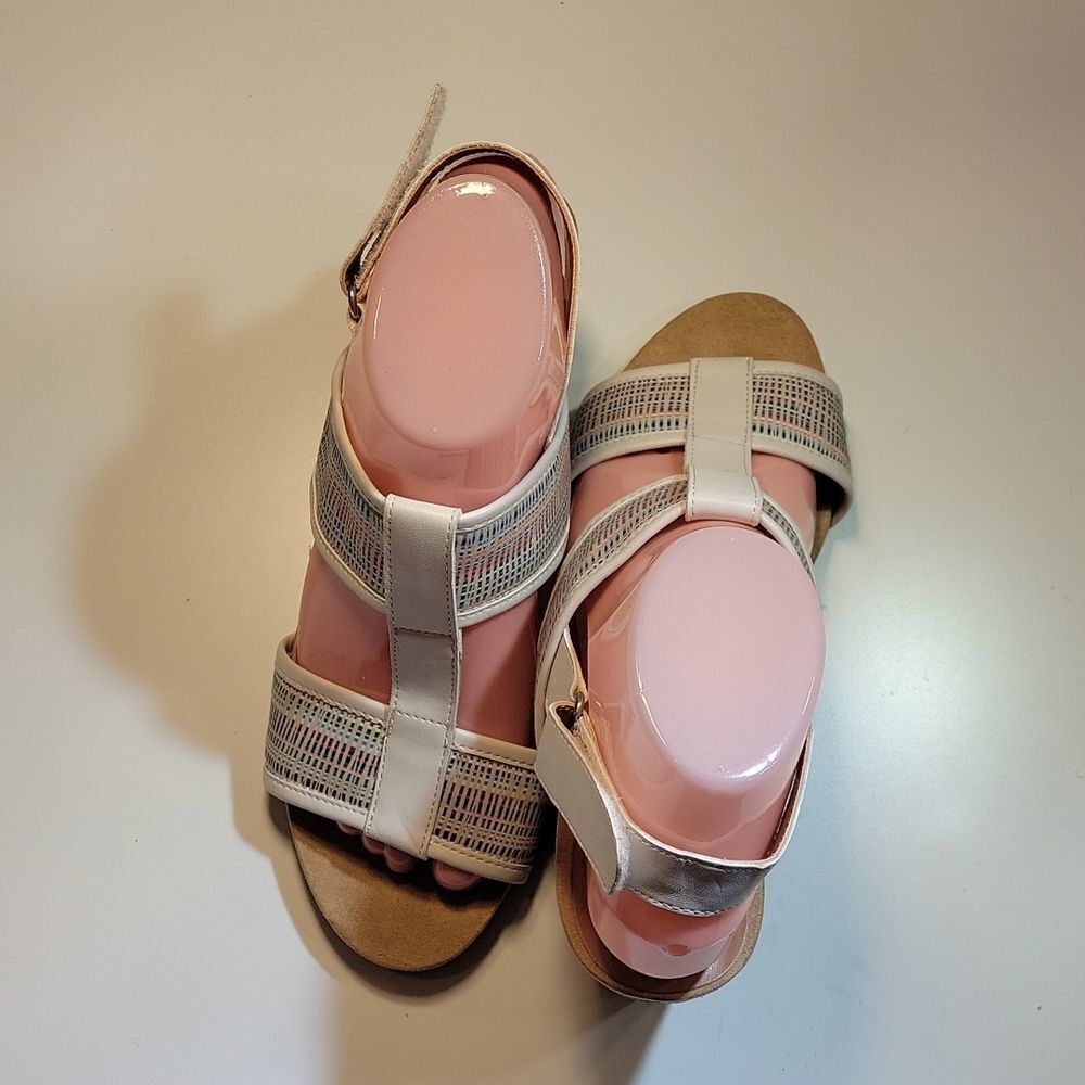 Easy Spirits Back Strap Open Toe Multi-Color Wedg… - image 3